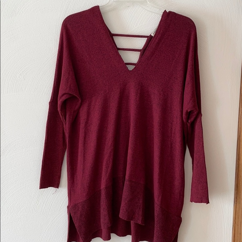 Chance Or Fate Red V-Neck Sweater